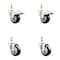 Service Caster 3 Inch 316SS Black Polyurethane 3/8 Inch Threaded Stem Caster Lock Brake, 2PK SS316TSTTL20S314-PPUB-BLK-381615-2S2 - alternate 1